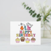 かわいらしカップケーキ4th誕生日Tシャツとギフト ポストカード (スタンド正面)