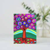 かわいらしカラフルお洒落フォークア保ートのTouc ポストカード (スタンド正面)