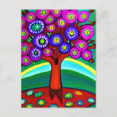 かわいらしカラフルお洒落フォークア保ートのTouc ポストカード (正面)