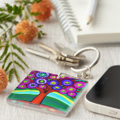 かわいらしカラフルお洒落フォーク キーホルダー (正面右)