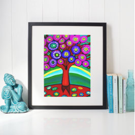 かわいらしカラフルお洒落フォーク ポスター