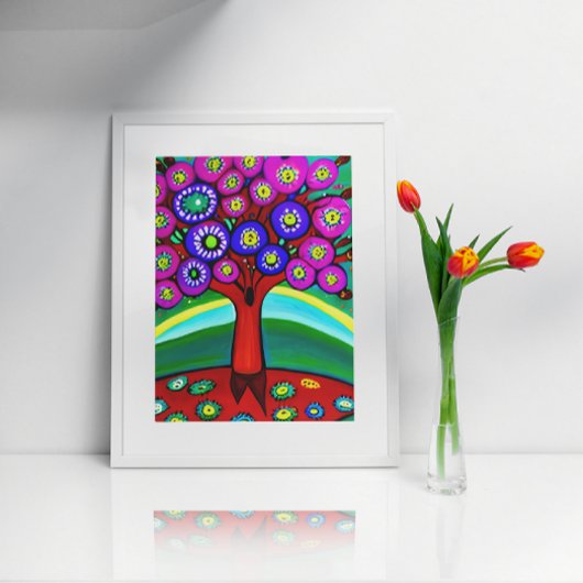 かわいらしカラフルお洒落フォーク ポスター