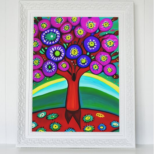 かわいらしカラフルお洒落フォーク ポスター