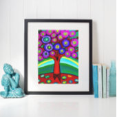 かわいらしカラフルお洒落フォーク ポスター