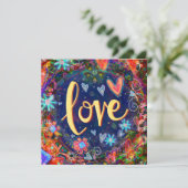 かわいらしカラフルお洒落フローラおもしろい サンキューカード (スタンド正面)