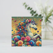 かわいらしカラフルお洒落花と白馬 (スタンド正面)