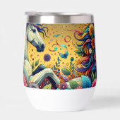 かわいらしカラフルお洒落花と白馬 (右面)