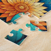 かわいらしカラフルお洒落花と白馬 ジグソーパズル (側面)