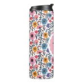 かわいらしカラフルお洒落花モノグラムの類 タンブラー (回転左)