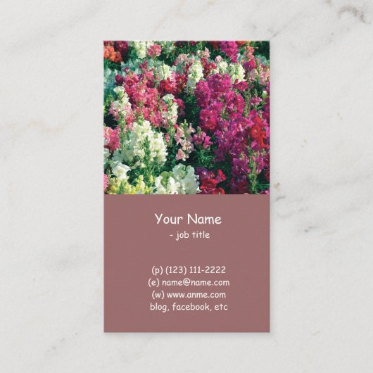 かわいらしカラフルの花 名刺 (正面)