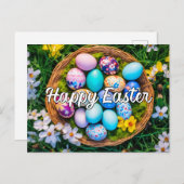 かわいらしカラフルイースター卵 ポストカード (正面/裏面)
