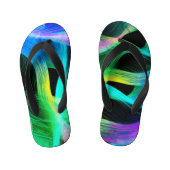 かわいらしカラフルターコイズブルーグリーンピンクおもしろい キッズビーチサンダル (フットベッド)