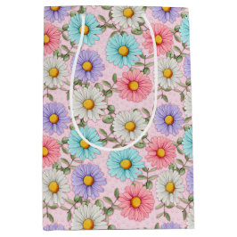 かわいらしカラフルデイジー ミディアムペーパーバッグ