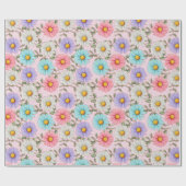 かわいらしカラフルデイジー ラッピングペーパー (フラット)