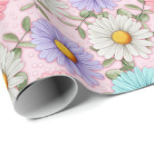 かわいらしカラフルデイジー ラッピングペーパー (ロールコーナー)