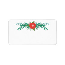 かわいらしカラフル冬フローラ空白の出荷ラベル