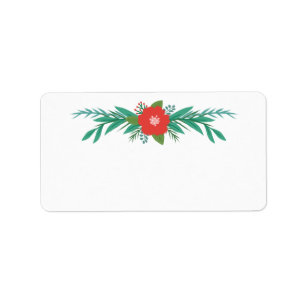 かわいらしカラフル冬フローラ空白の出荷ラベル ラベル