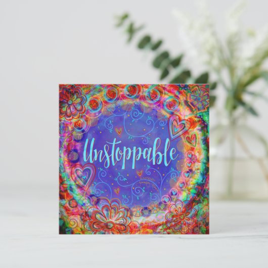 かわいらしカラフル止めやる気を起こさせるず電話 サンキューカード (スタンド正面)