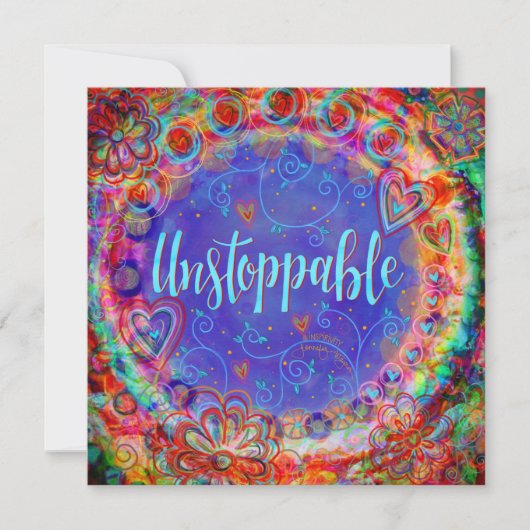 かわいらしカラフル止めやる気を起こさせるず電話 サンキューカード (正面)