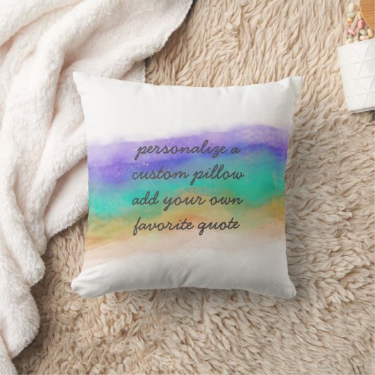 かわいらしカラフル水の色を追加カスタム引用文 クッション (ブランケット)