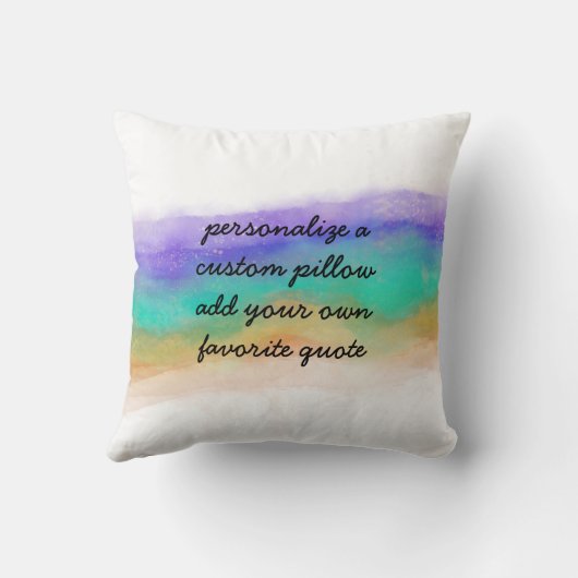 かわいらしカラフル水の色を追加カスタム引用文 クッション (裏面)