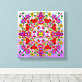 かわいらしカラフル深紅色 キャンバスプリント (インサイチュ (ウッドフロア))