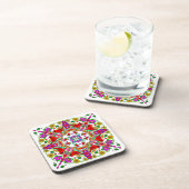 かわいらしカラフル深紅色 コースター (右側)