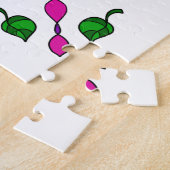 かわいらしカラフル深紅色 ジグソーパズル (側面)