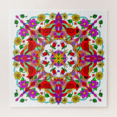 かわいらしカラフル深紅色 ジグソーパズル (横)