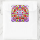 かわいらしカラフル深紅色 スクエアシール (バッグ)