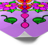 かわいらしカラフル深紅色 ポスター (角)