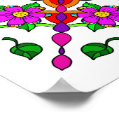 かわいらしカラフル深紅色 ポスター (角)