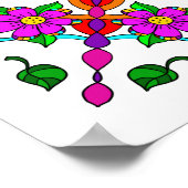 かわいらしカラフル深紅色 ポスター (角)