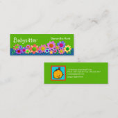 かわいらしカラフル花 スキニー名刺 (正面/裏面)