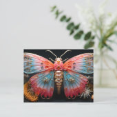 かわいらしカラフル蝶スチームパンク ポストカード (スタンド正面)