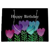 かわいらしカラフル誕生日フローラ ラージペーパーバッグ (正面)