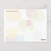 かわいらしカラフル象フラワーパワー ポストカード (裏面)