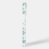 かわいらしカラフル鳥葉ヴィンテージ白デザイン iPhoneケース (右側面)