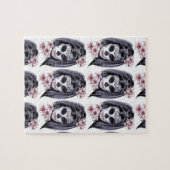 かわいらしカーニバルマスク女性スカルサンダー_コーブ ジグソーパズル (横)