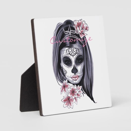 かわいらしカーニバルマスク女性スカルサンダー_コーブ フォトプラーク (正面)