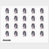 かわいらしカーニバルマスク女性スカルサンダー_コーブ ラウンドシール (シート)
