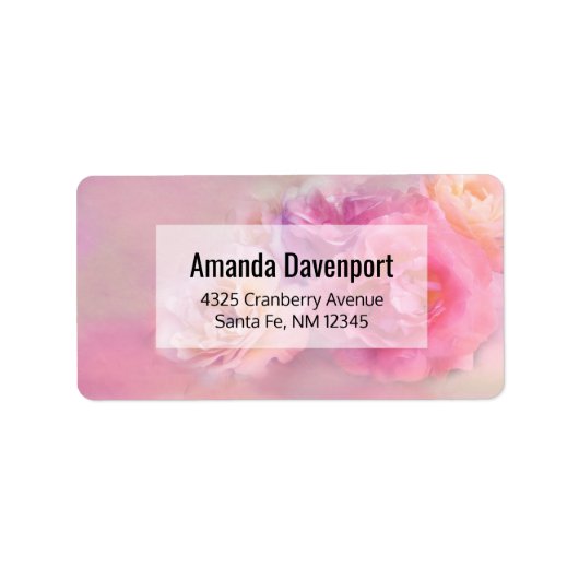 かわいらしカーネーションスタイリッシュ写真 ラベル (正面)