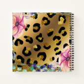 かわいらしガーリーアニマルプリント金ゴールドグリッタースケッチなし ノートブック (裏面)