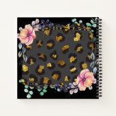 かわいらしガーリーアニマルプリント金ゴールドグリッタースケッチ ノートブック (裏面)