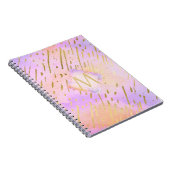 かわいらしガーリーグリッターピンク金ゴールドアニマルプリントグラム ノートブック (右側)