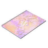 かわいらしガーリーグリッターピンク金ゴールドアニマルプリントグラム ノートブック (左側)