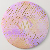 かわいらしガーリーグリッターピンク金ゴールドアニマルプリントグラム 缶バッジ (正面)