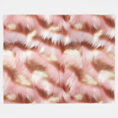 かわいらしガーリーバラ金ゴールドピンクホワイト フリースブランケット (正面(横))