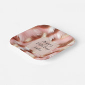 かわいらしガーリーバラ金ゴールドピンクホワイト ペーパープレート (傾斜あり)