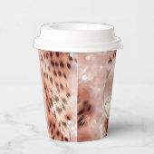 かわいらしガーリーバラ金ゴールドレオパード《写真》ぼけ味 紙コップ (右)